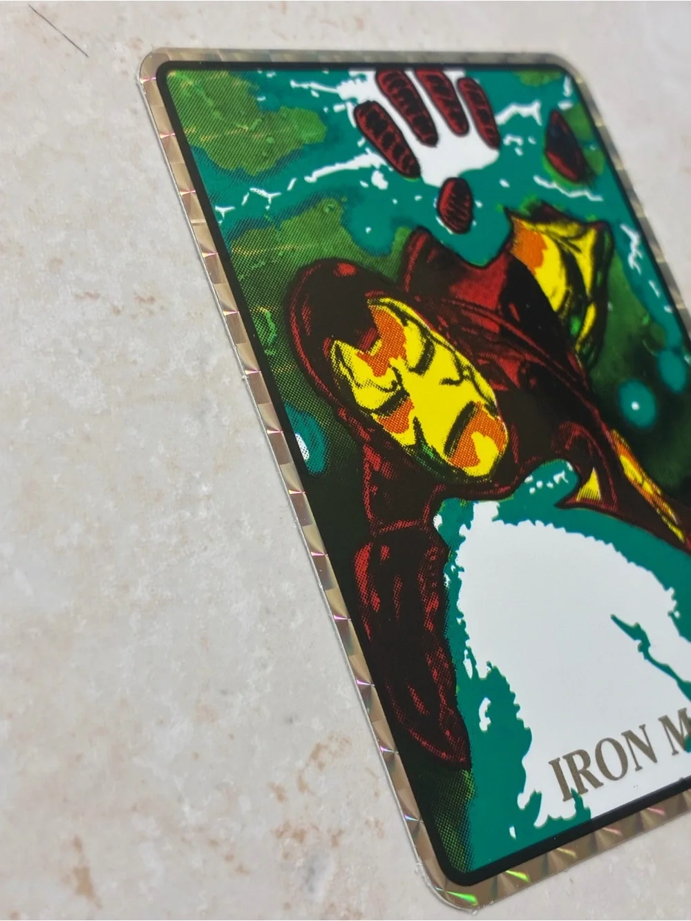Marvel Iron Man Holographic Card - Green, Yellow, Red